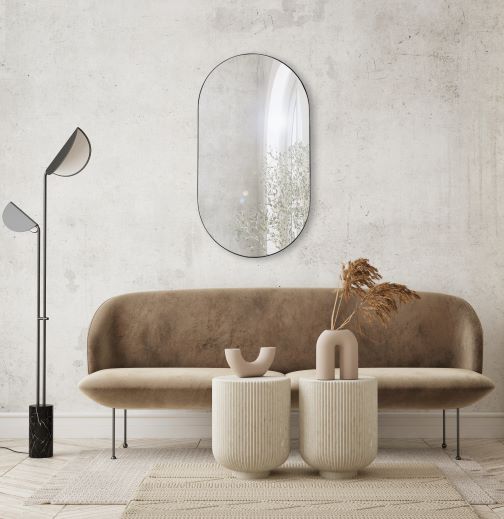 miroir metal noir