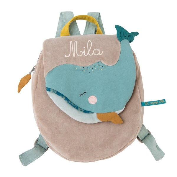 Sac à dos baleine brodé au prénom