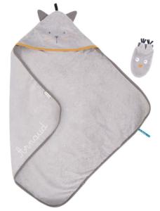 Sortie de bain chat brodée au prénom